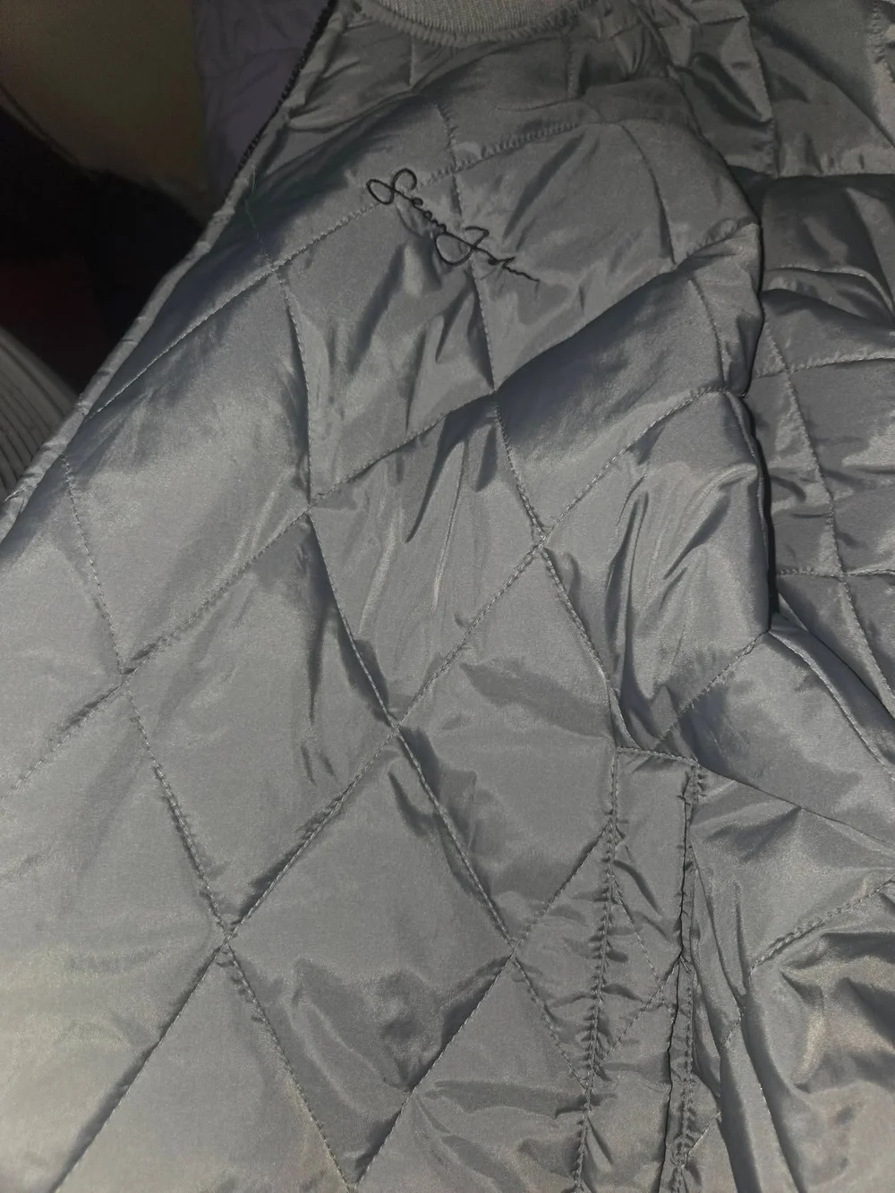 Sean John Black Men's Bomber Jacket with Script Signature